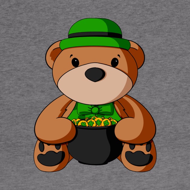 St. Patrick's Day Pot o' Gold Teddy Bear by Alisha Ober Designs